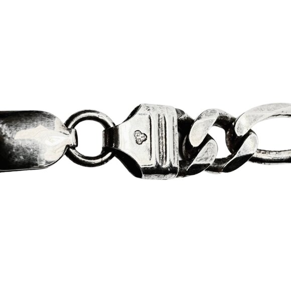 Men's Figaro Link Chain SS Bracelet Italy BIB - Picture 5 of 5